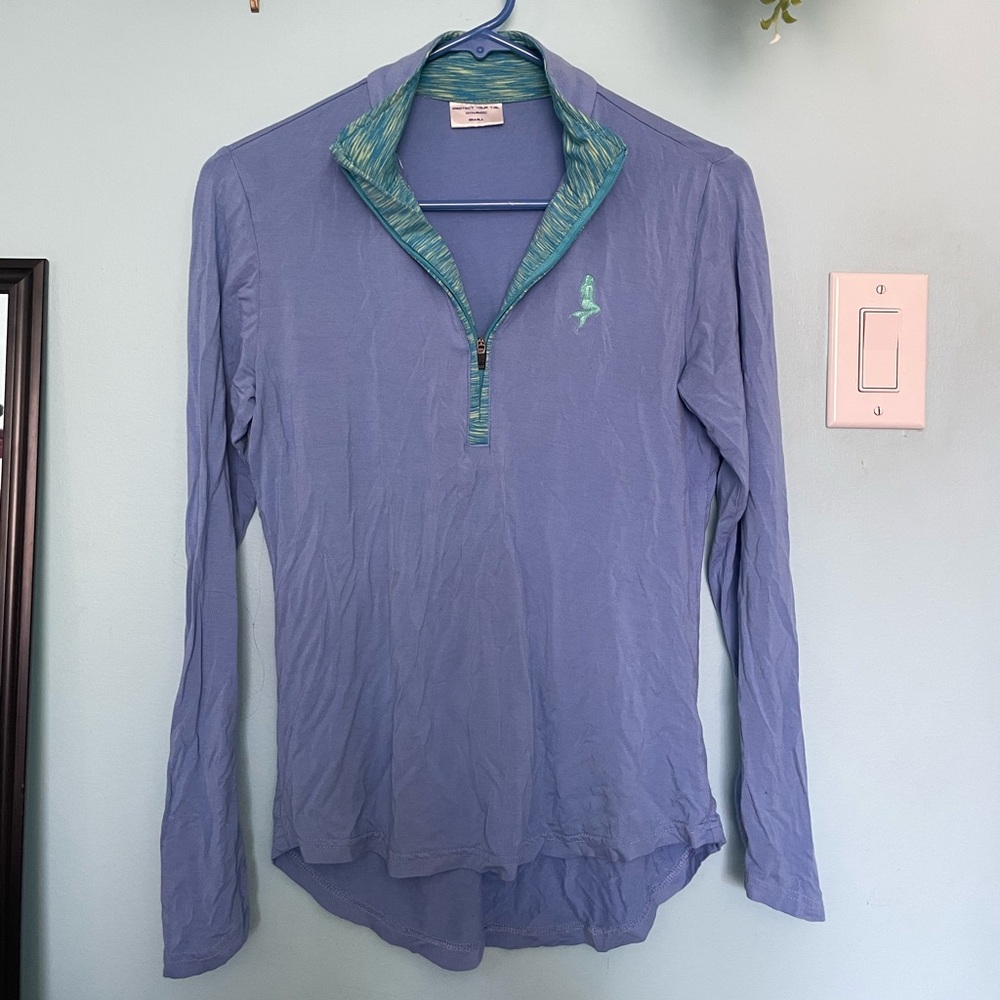 Periwinkle/Blue Long Sleeve Quarter-Zip Top